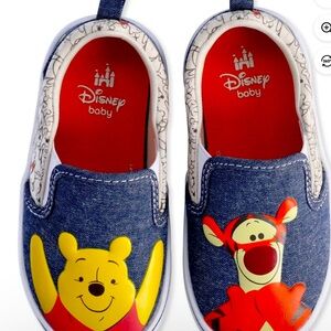 Disney Baby Denim Slip-On Sneakers with Pooh and Tigger